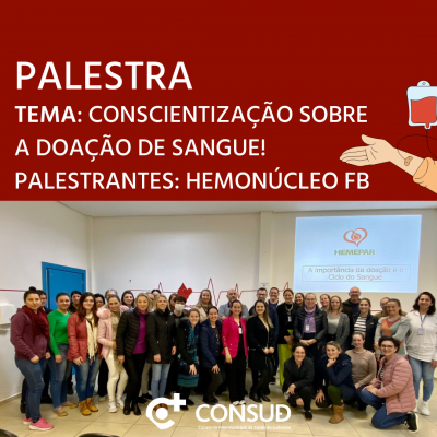 Palestra sobre a conscientização da doação de sangue.